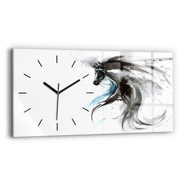 Orologio rettangolare Cavallo e donna astratti