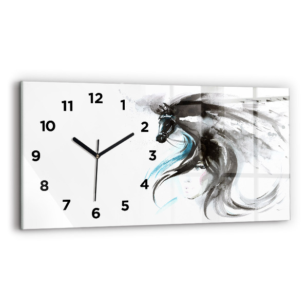 Orologio rettangolare Cavallo e donna astratti