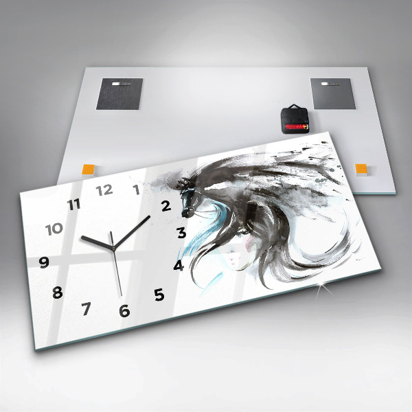 Orologio rettangolare Cavallo e donna astratti