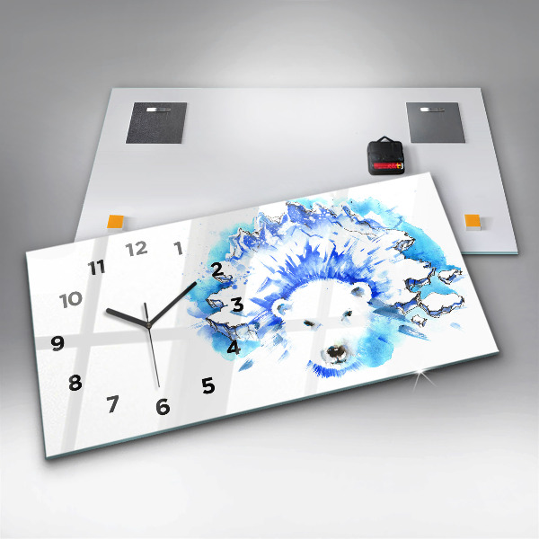 Orologio rettangolare Orso sullo sfondo del ghiaccio