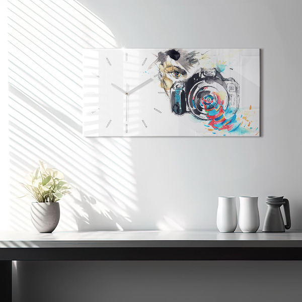 Orologio rettangolare Fotografa donna con macchina fotografica