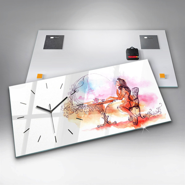 Orologio rettangolare Donna che beve il tè