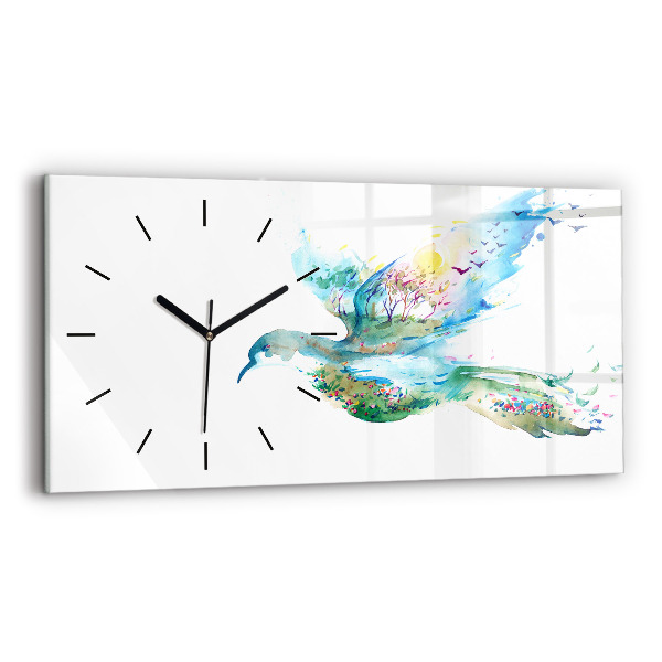 Orologio rettangolare Astrazione di uccello e primavera