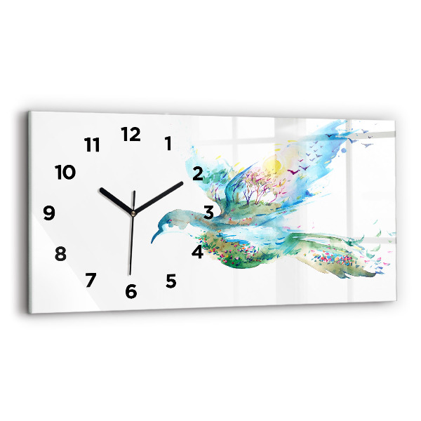 Orologio rettangolare Astrazione di uccello e primavera
