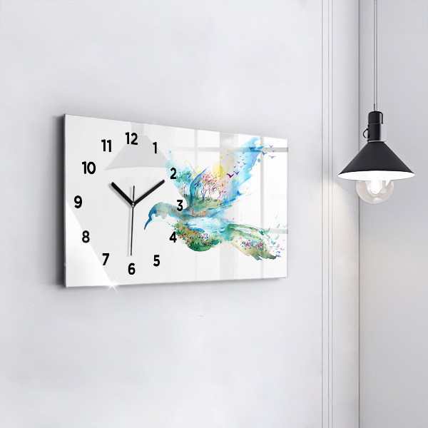 Orologio rettangolare Astrazione di uccello e primavera