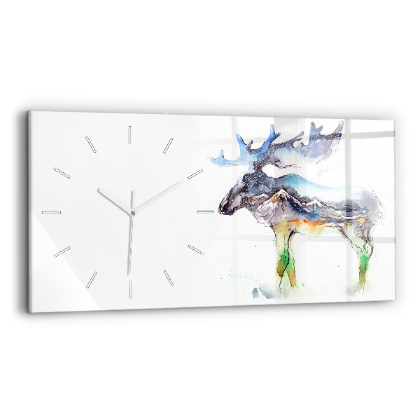 Orologio rettangolare Paesaggio di alci e montagne