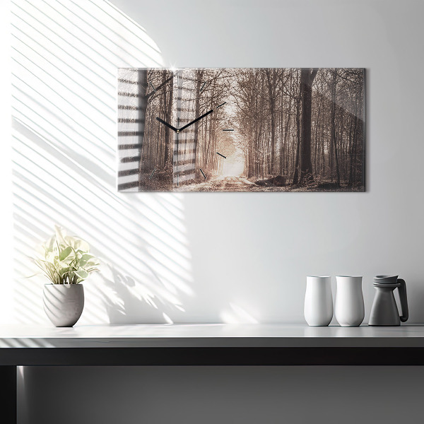 Orologio rettangolare Sentiero forestale in seppia