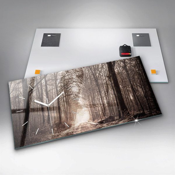 Orologio rettangolare Sentiero forestale in seppia