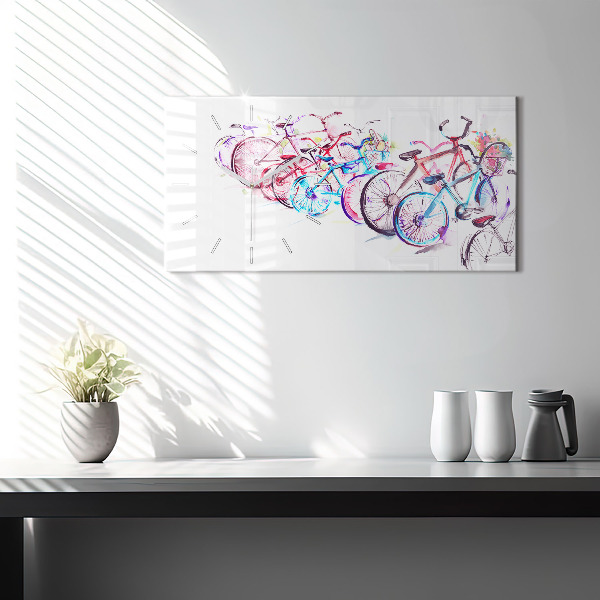 Orologio rettangolare Biciclette da città colorate