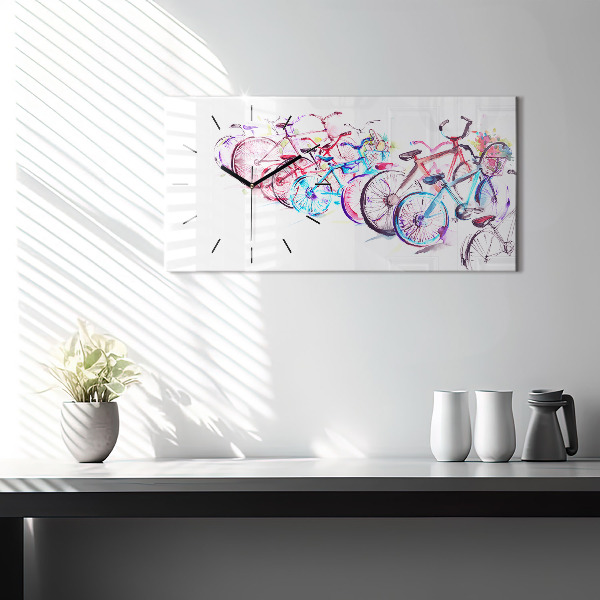Orologio rettangolare Biciclette da città colorate
