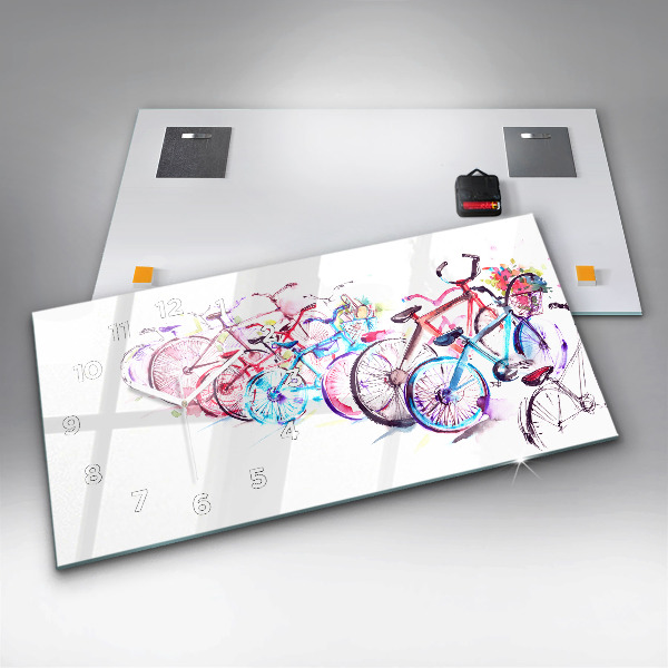 Orologio rettangolare Biciclette da città colorate