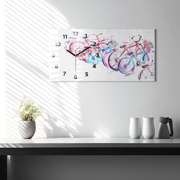 Orologio rettangolare Biciclette da città colorate