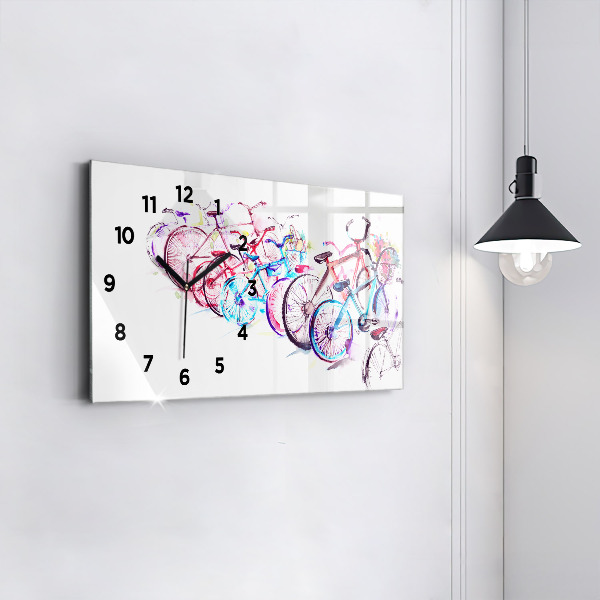 Orologio rettangolare Biciclette da città colorate