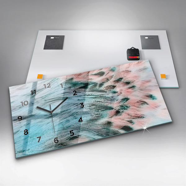 Orologio rettangolare Piume colorate