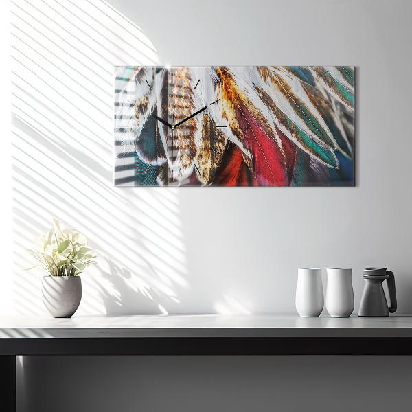 Orologio rettangolare Piume di uccello marrone chiaro