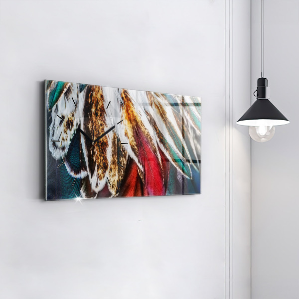 Orologio rettangolare Piume di uccello marrone chiaro