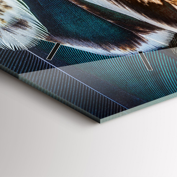 Orologio rettangolare Piume di uccello marrone chiaro