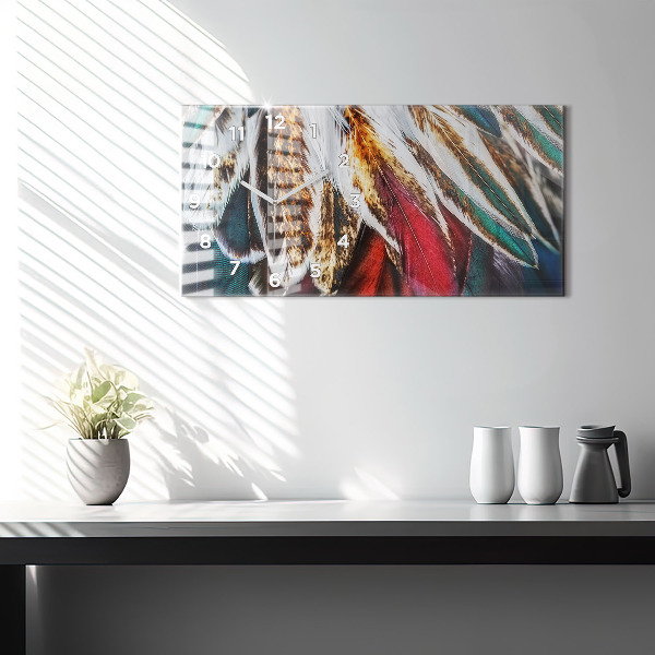 Orologio rettangolare Piume di uccello marrone chiaro