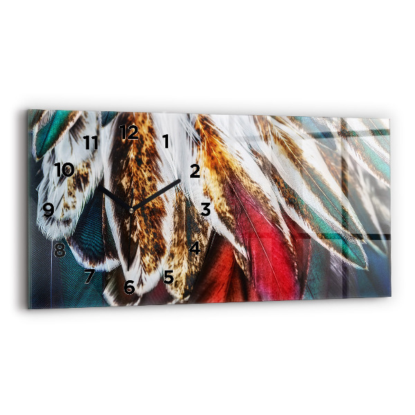 Orologio rettangolare Piume di uccello marrone chiaro