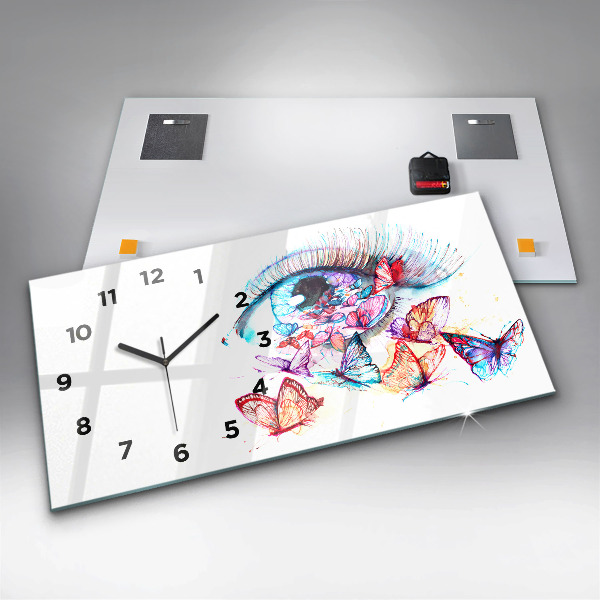 Orologio rettangolare Farfalle colorate con gli occhi