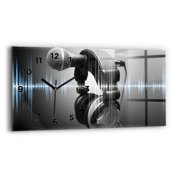 Orologio rettangolare Microfono e cuffie