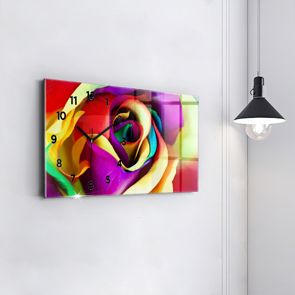 Orologio rettangolare Rosa arcobaleno