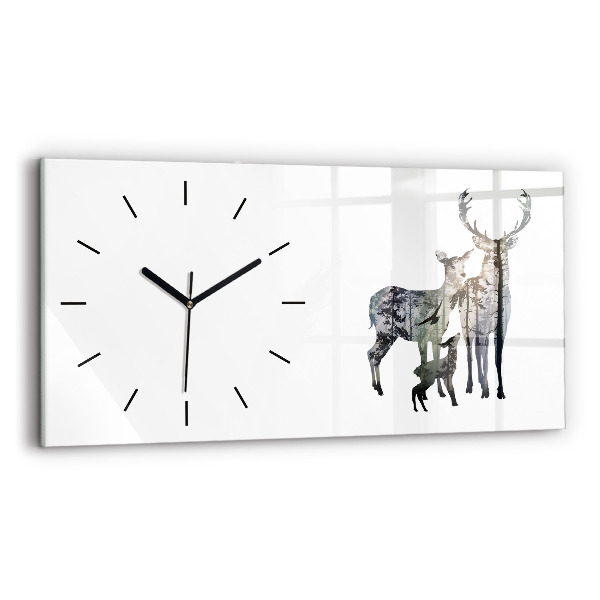 Orologio rettangolare Famiglia di cervi