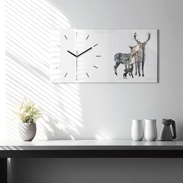 Orologio rettangolare Famiglia di cervi