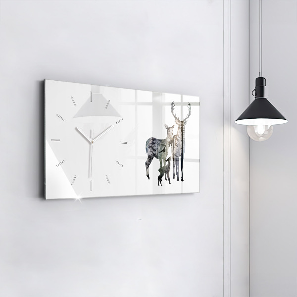 Orologio rettangolare Famiglia di cervi