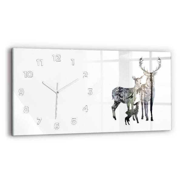 Orologio rettangolare Famiglia di cervi