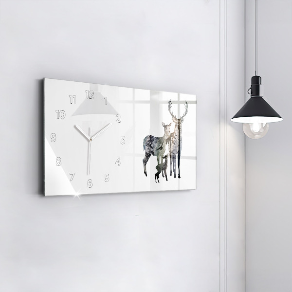Orologio rettangolare Famiglia di cervi