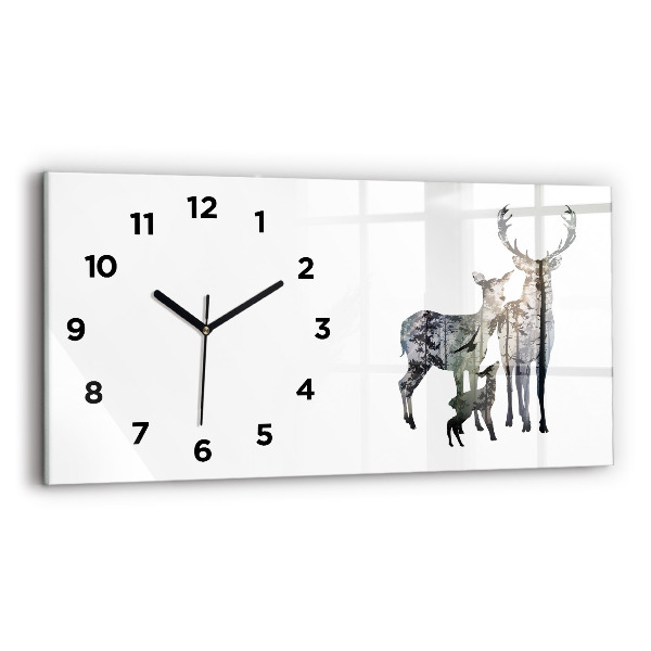 Orologio rettangolare Famiglia di cervi