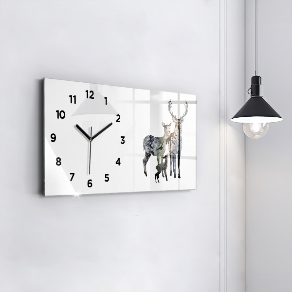 Orologio rettangolare Famiglia di cervi