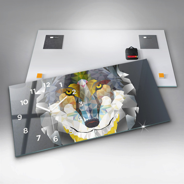 Orologio rettangolare Testa di lupo