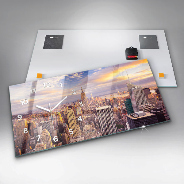 Orologio rettangolare Tramonto New York