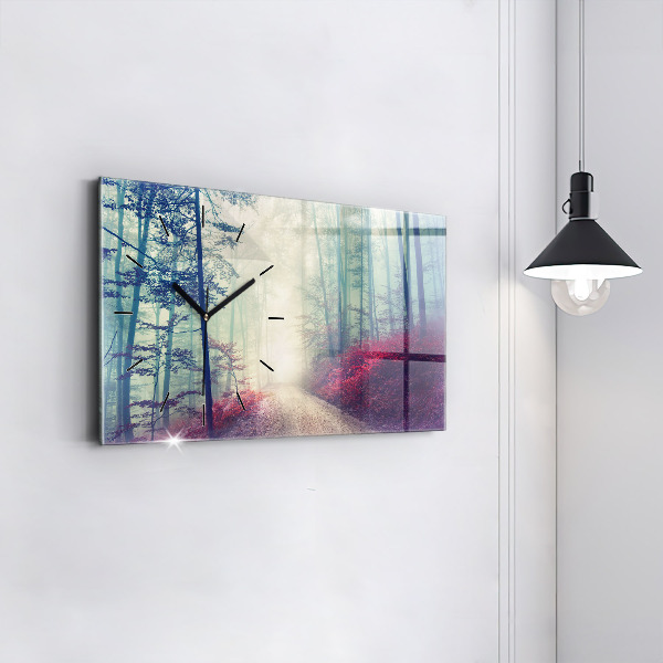 Orologio rettangolare Strada autunnale Foresta Nebbia