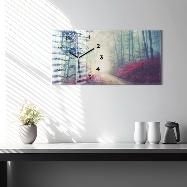 Orologio rettangolare Strada autunnale Foresta Nebbia