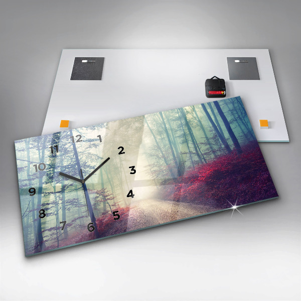 Orologio rettangolare Strada autunnale Foresta Nebbia