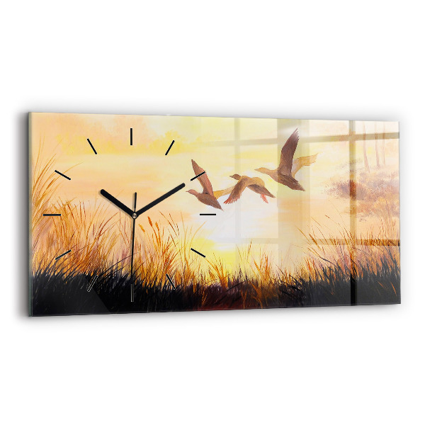 Orologio rettangolare Gru al tramonto