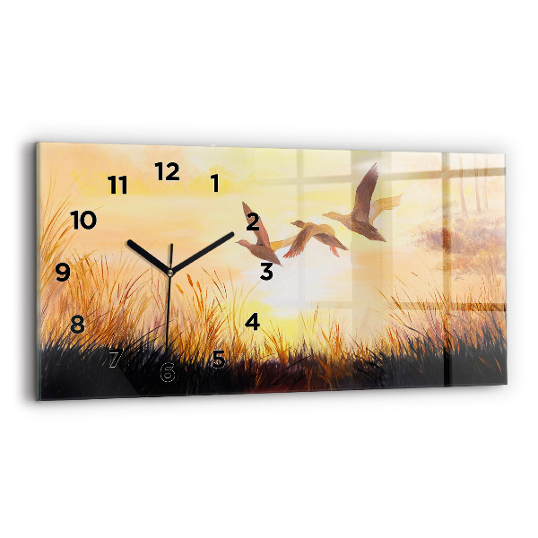Orologio rettangolare Gru al tramonto