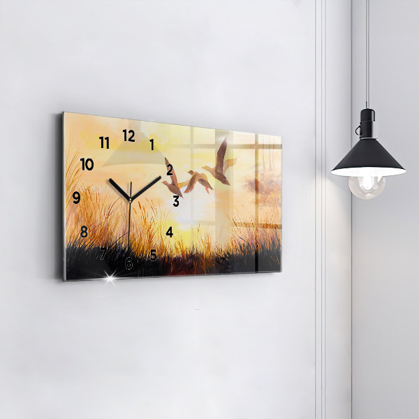 Orologio rettangolare Gru al tramonto