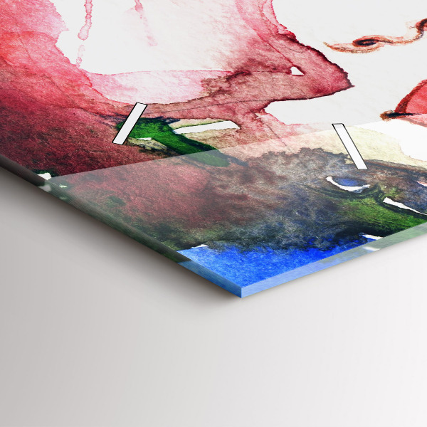 Orologio rettangolare ritratto colorato di una donna