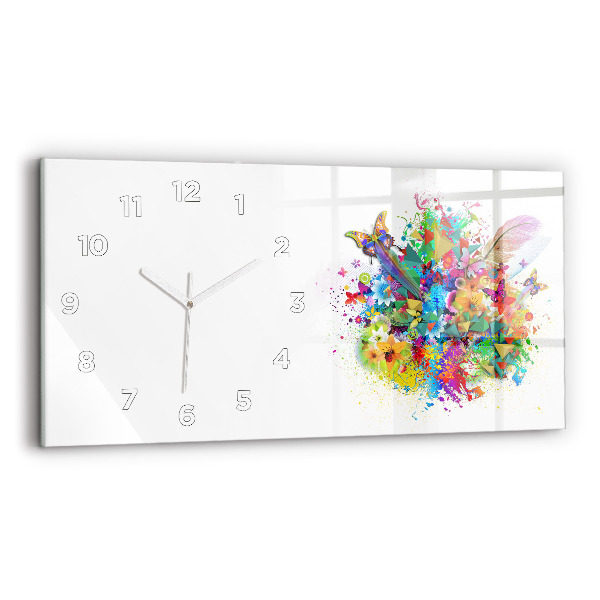 Orologi orizzontali Armonia floreale con farfalle