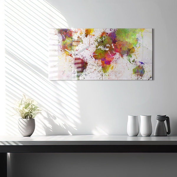 Orologi orizzontali Mappa del mondo ad acquerello