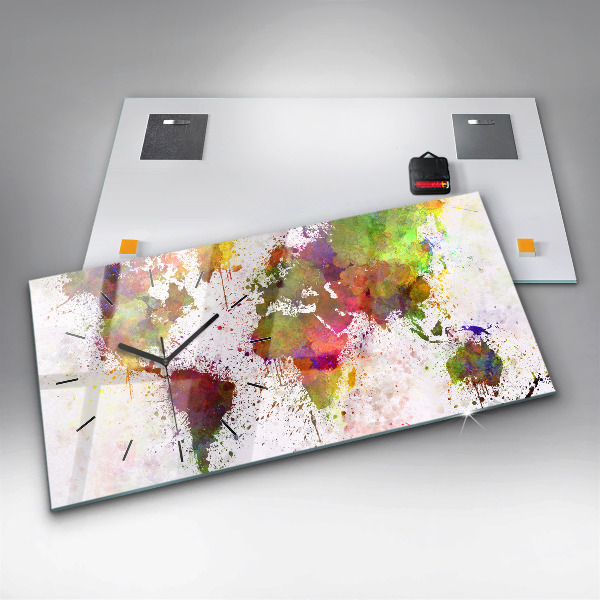 Orologi orizzontali Mappa del mondo ad acquerello