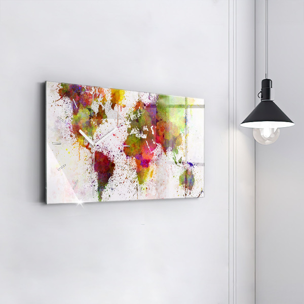 Orologi orizzontali Mappa del mondo ad acquerello