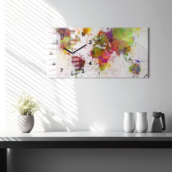 Orologi orizzontali Mappa del mondo ad acquerello