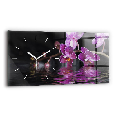 Orologio rettangolare Fiore di orchidea sull'acqua