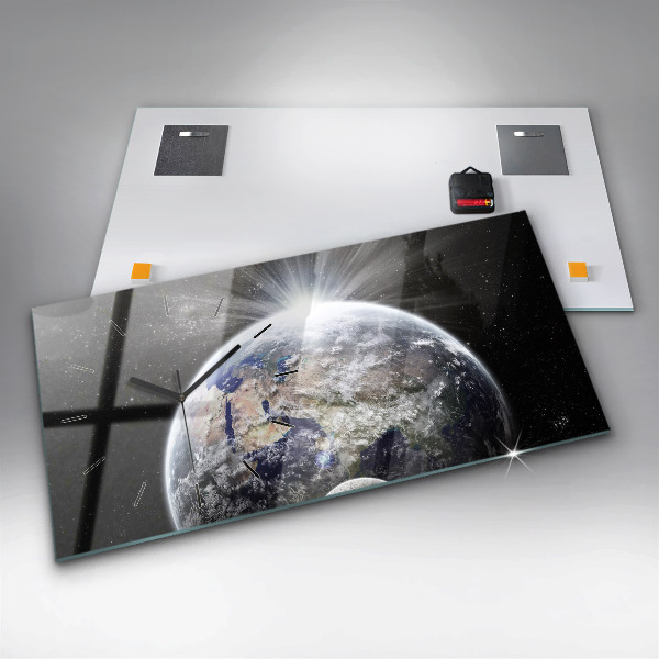 Orologio rettangolare Terra Luna Sole