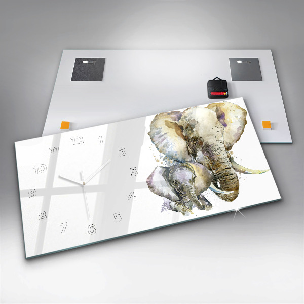 Orologi orizzontali Animali dipinti elefanti